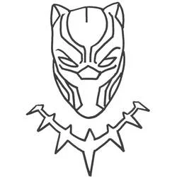 Coloriage Black Panther masque et collier
