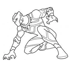 Coloriage Black Panther en position accroupie