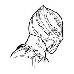Coloriage Black Panther masque de profil