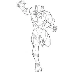 Coloriage Black Panther penché, griffes sorties