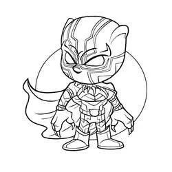 Coloriage Black Panther chibi debout