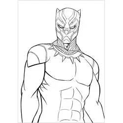 Coloriage Black Panther en pose de super-héros