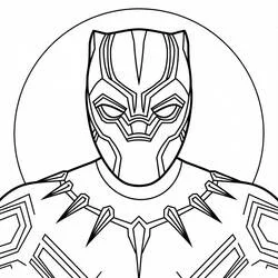 Coloriage Black Panther masque en gros plan