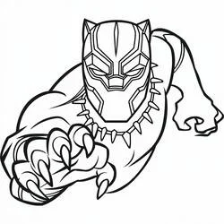 Coloriage Black Panther griffes tendues vers l'avant