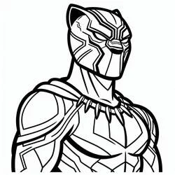 Coloriage Black Panther buste portrait