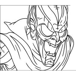 Coloriage Bouffon Vert au visage hurlant