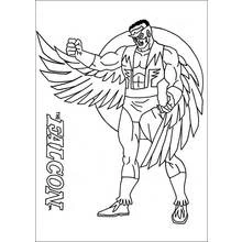 Coloriage Le Faucon en position de combat