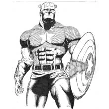 Coloriage Captain America tenant son bouclier