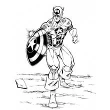 Coloriage Captain America avec un bout de papier déchiré