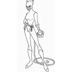 Coloriage Catwoman debout, main sur la hanche