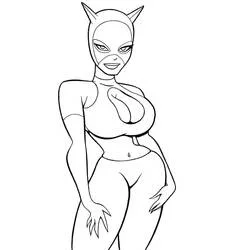 Coloriage Catwoman en pose assurée