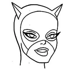 Coloriage Catwoman visage masqué