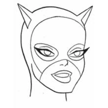 Coloriage Catwoman portrait de face avec masque