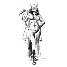Coloriage Catwoman posant avec un fouet