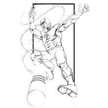 Coloriage Daredevil en plein saut d'action