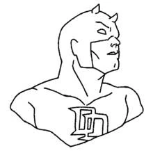 Coloriage Daredevil buste avec masque à cornes