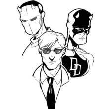 Coloriage Daredevil sous trois identités