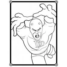 Coloriage Daredevil bondissant bras tendus
