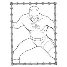 Coloriage Daredevil en position de combat