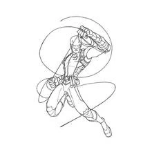 Coloriage Daredevil en pleine action aérienne