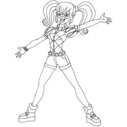 Coloriage Harley Quinn en pose dynamique