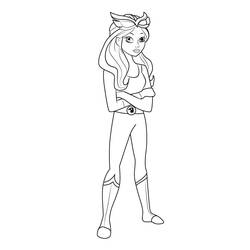 Coloriage Hawkgirl debout les bras croisés