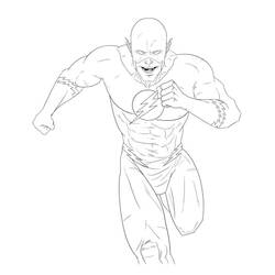 Coloriage Éclair les bras musclés et la cagoule