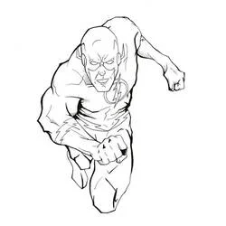 Coloriage Bart Allen en pleine accélération