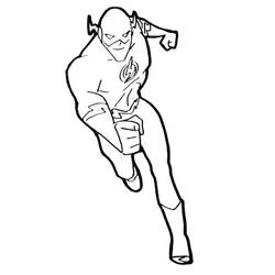 Coloriage Flash en pose de course dynamique