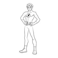 Coloriage Bart Allen en pose de super-héros
