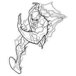 Coloriage Bart Allen courant à grande vitesse