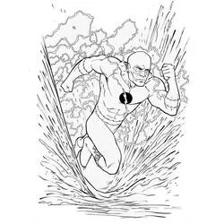 Coloriage Bart Allen fonçant à travers l'éclair