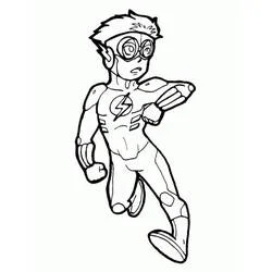Coloriage Éclair courant dans une pose héroïque