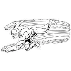 Coloriage Éclair filant dans les airs, bras tendu