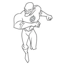 Coloriage Flash souriant en courant