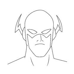 Coloriage Visage de Flash avec masque éclair