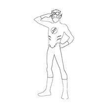 Coloriage Bart Allen ajustant ses lunettes
