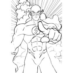 Coloriage Bart Allen alias Éclair pointe du doigt