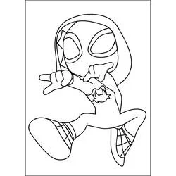 Coloriage Ghost Spider dans une pose amusante