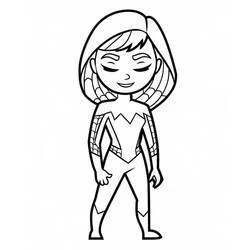 Coloriage Ghost Spider debout avec un grand sourire