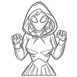 Coloriage Ghost Spider avec capuche et masque
