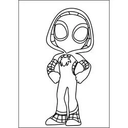 Coloriage Ghost Spider debout mains sur les hanches