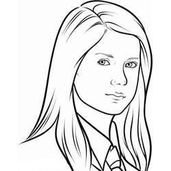 Coloriage Ginny Weasley portrait en gros plan