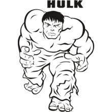 Coloriage Hulk fonçant en avant, poings serrés