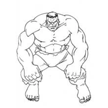 Coloriage Hulk épaules rentrées, regard furieux