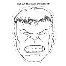 Coloriage Hulk masque à découper