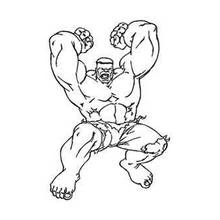 Coloriage Hulk hurlant avec les poings levés