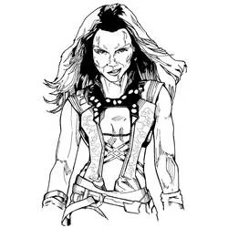 Coloriage Gamora en tenue de guerrière