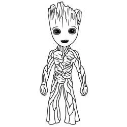 Coloriage Groot debout les bras croisés