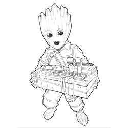 Coloriage Groot bébé tenant un dispositif détonateur